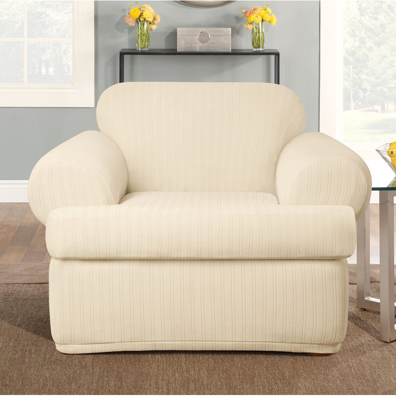 Sure Fit Stretch Pinstripe TCushion Armchair Slipcover & Reviews